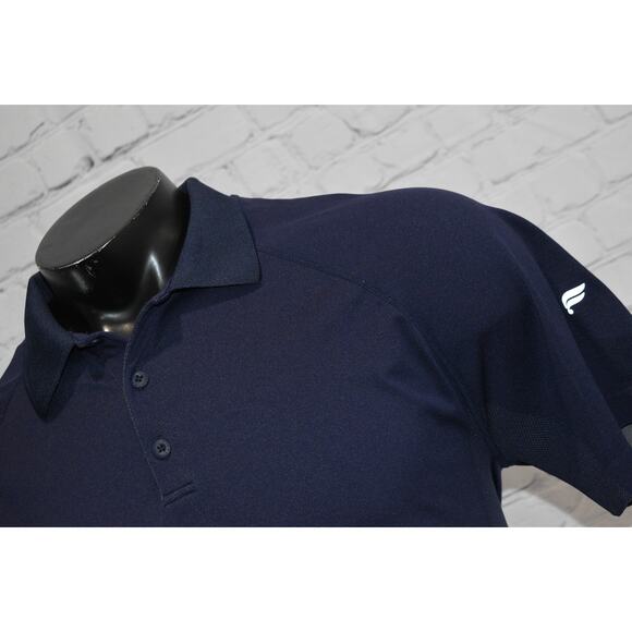 Fabletics Golf Polo Shirt Men Size Large Performance Nylon Polyester Blend Blue - Picture 2 of 6